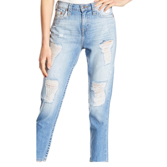 NWT TR Distressed Boyfriend High-rise Jeans - Picture 2 of 8